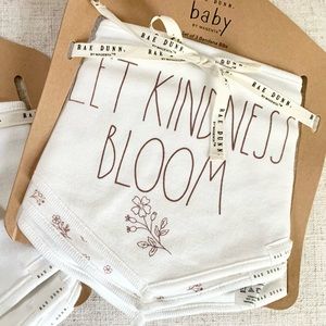 3 NWT Rae Dunn Cotton Snap Button Baby Bibs